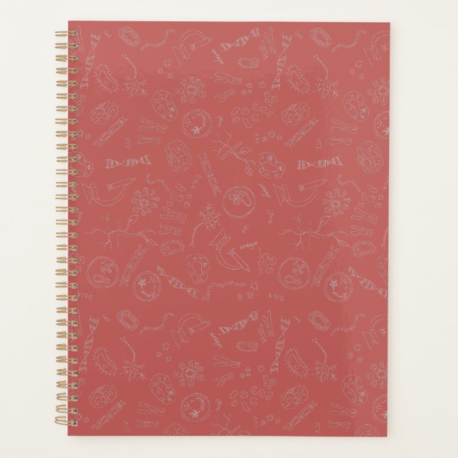 Biology diagram design dusky pink planner (Front)