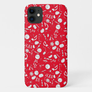 Biology diagram design white and red iPhone 11 case