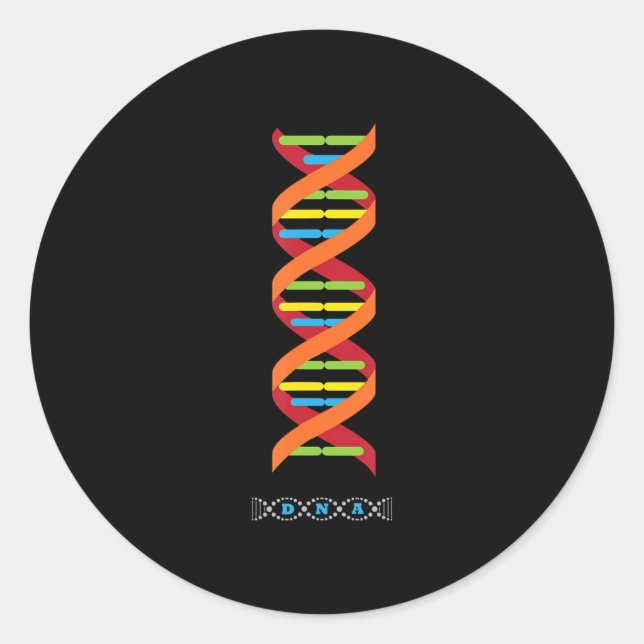 biology dna molecule  science teacher genes classic round sticker (Front)