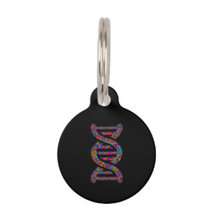 biology DNA molecule word cloud  science teacher Pet Tag