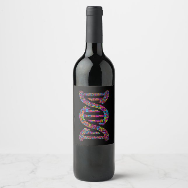 biology DNA molecule word cloud  science teacher Wine Label (Front)