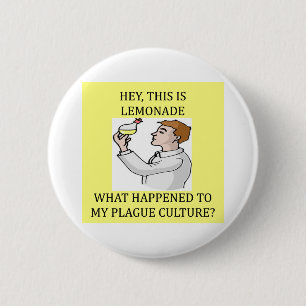 biology experiment joke 6 cm round badge