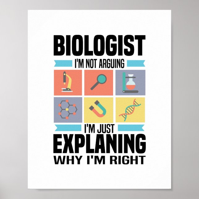 Biology Gifts | Biologists Teacher Science Student Poster (Front)