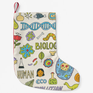 Biology. Hand drawn. Vintage illustration.  Small Christmas Stocking