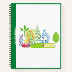 BIOLOGY ICONS (WHITE) NOTEBOOK