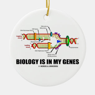 Biology Is In My Genes (DNA Replication) Ceramic Tree Decoration