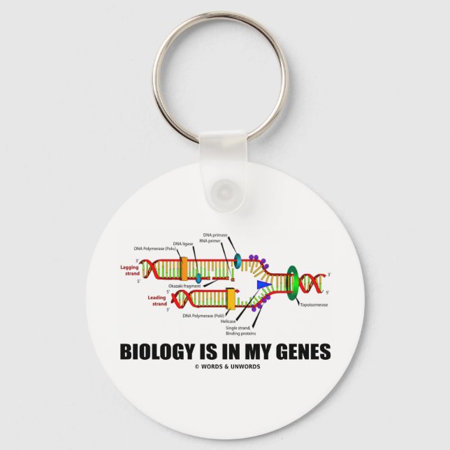 Biology Is In My Genes (DNA Replication) Key Ring (Front)