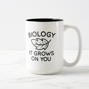 Biology It Grows On You Two-Tone Coffee Mug