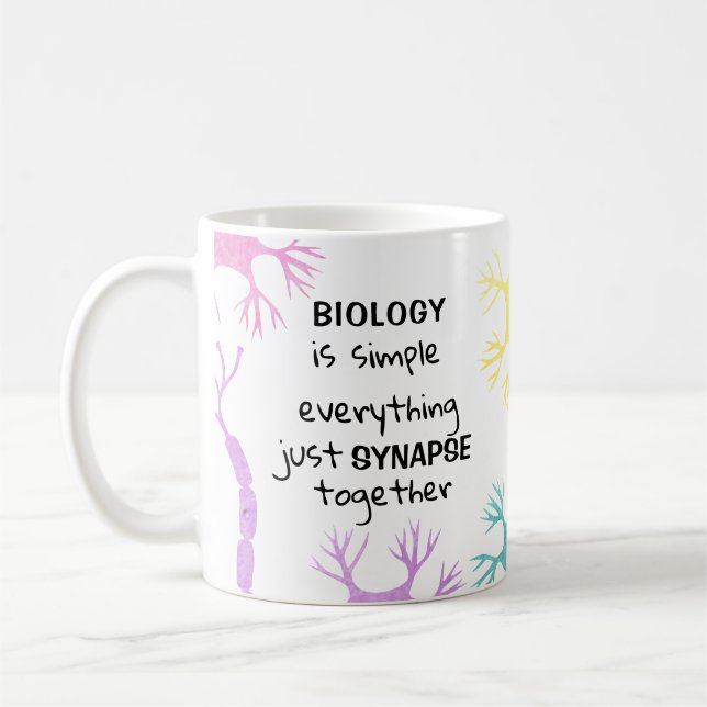Biology Neuron Synapse Science Doctor Teacher Coffee Mug (Left)