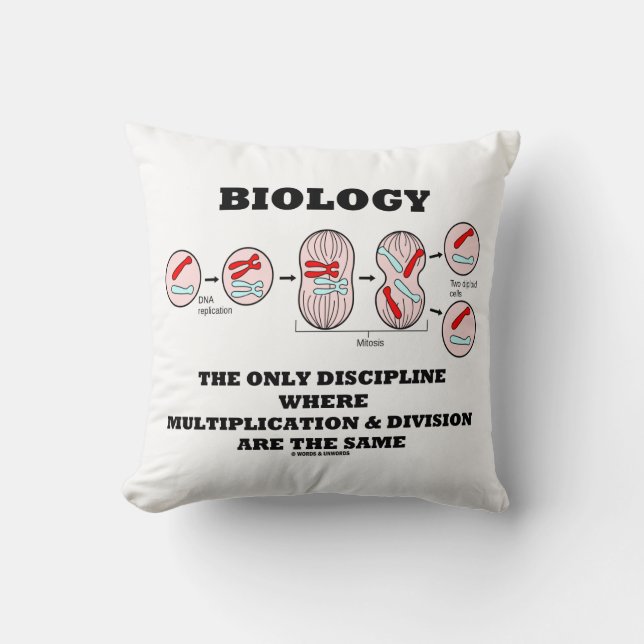 Biology Only Discipline Multiplication Division Cushion (Front)