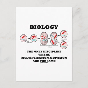 Biology Only Discipline Multiplication Division Postcard
