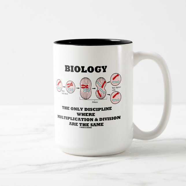 Biology Only Discipline Multiplication Division Two-Tone Coffee Mug (Right)
