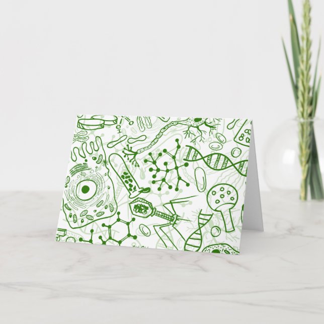 Biology Pattern Thank You Card (Front)