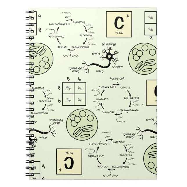 Biology Science Teacher Cell Genetics Neuron Nerd  Notebook (Front)