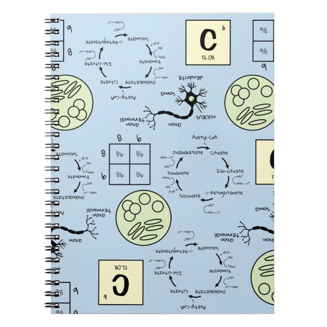 Biology Science Teacher Cell Genetics Neuron Nerd  Notebook (Front)