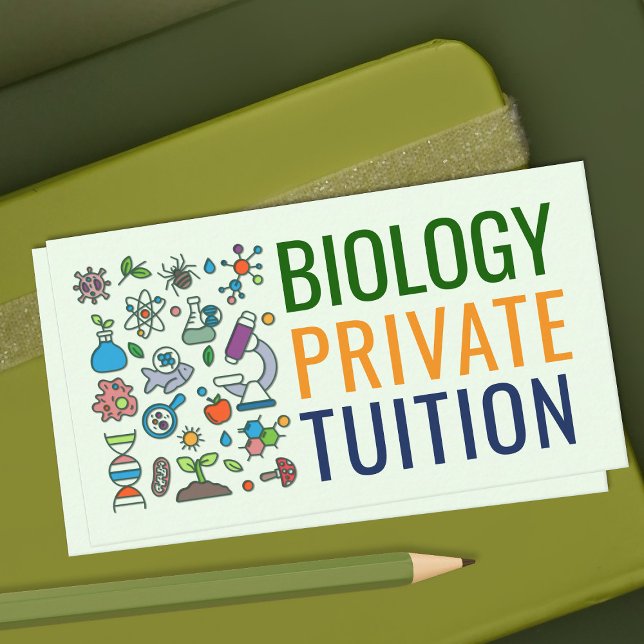 Biology Science Tutoring Services - Teacher Busine Business Card (Creator Uploaded)