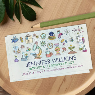 Biology Science Tutoring Services - Teacher Business Card