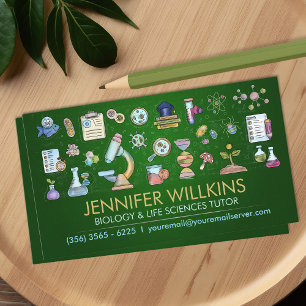 Biology Science Tutoring Services - Teacher Business Card