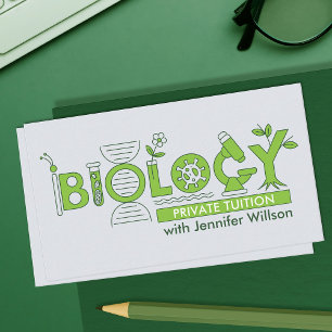 Biology Science Tutoring Services - Teacher Business Card