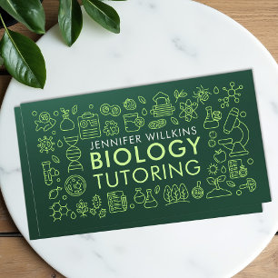 Biology Science Tutoring Services - Teacher Business Card