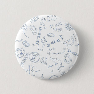 Biology scientific diagrams design 6 cm round badge