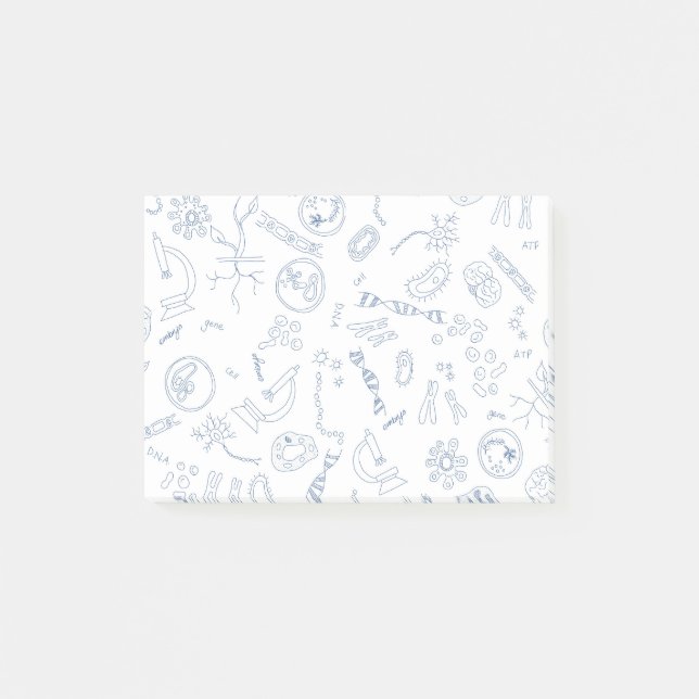 Biology scientific diagrams design post-it notes (Front)