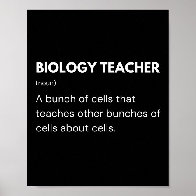 Biology Teacher Funny Scientist Definition Poster (Front)