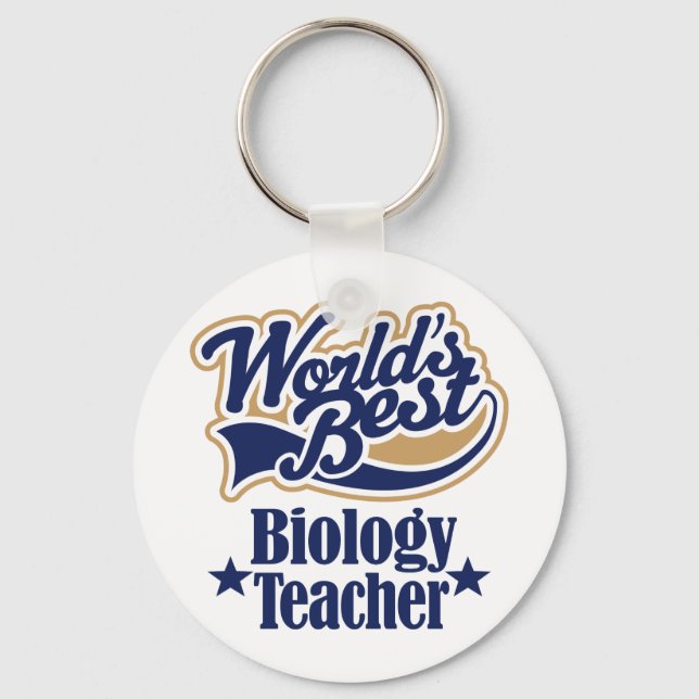 Biology Teacher Gift For (Worlds Best) Key Ring (Front)