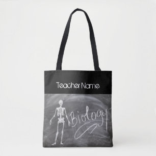 Biology Teacher Gift skeleton Personalised Tote Bag