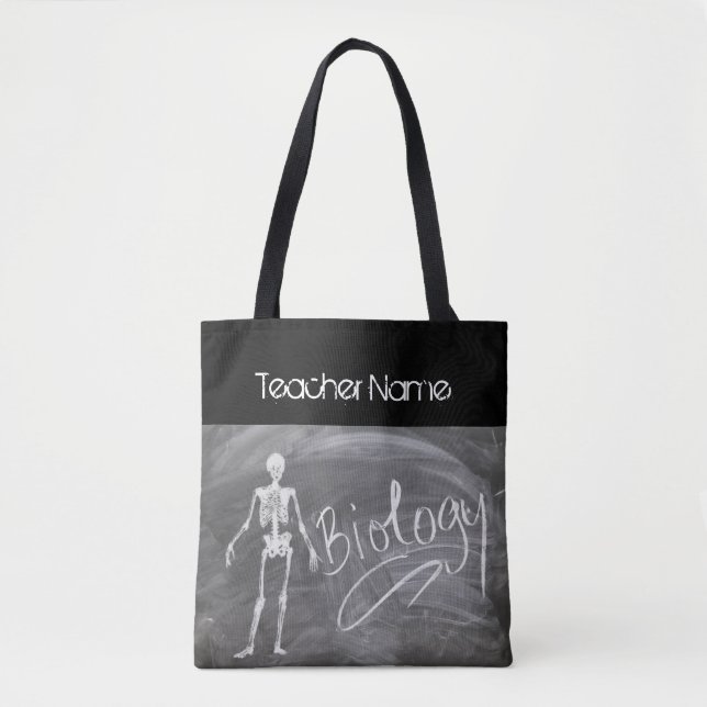Biology Teacher Gift skeleton Personalised Tote Bag (Front)