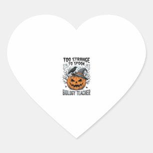 Biology Teacher Halloween Shirt Spooky Pumpkin Rav Heart Sticker