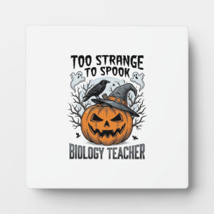 Biology Teacher Halloween Shirt Spooky Pumpkin Rav Plaque