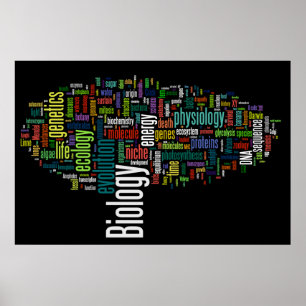 Biology Wordle No. 5 Black Poster