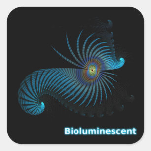 Bioluminescent Alien Sea Creature Square Sticker