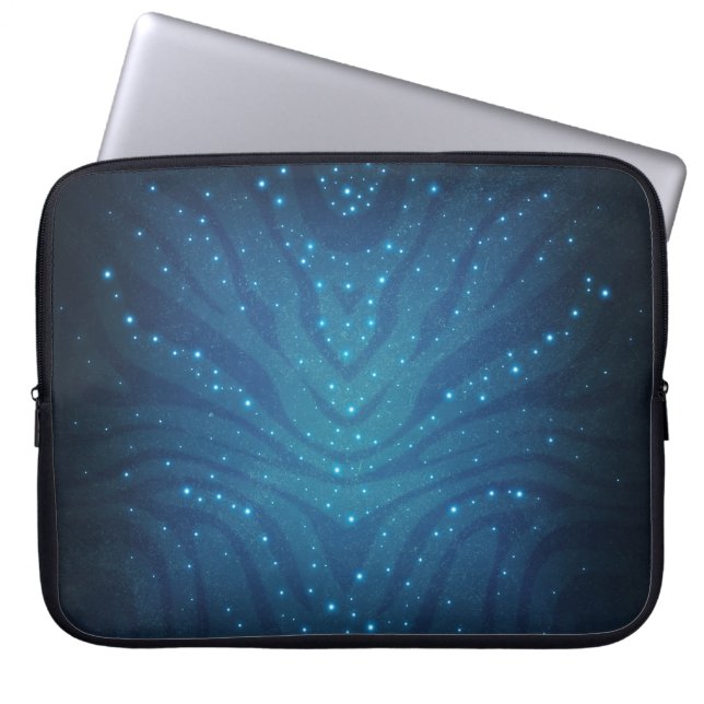 Bioluminescent Blue Alien Skin Pattern - Avatar Laptop Sleeve (Front)