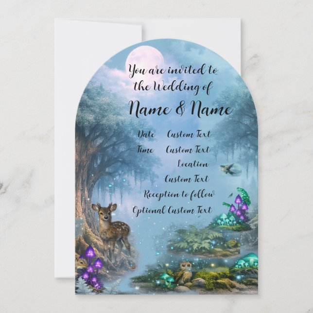 Bioluminescent Elegance Wedding Collection Invitation (Front)