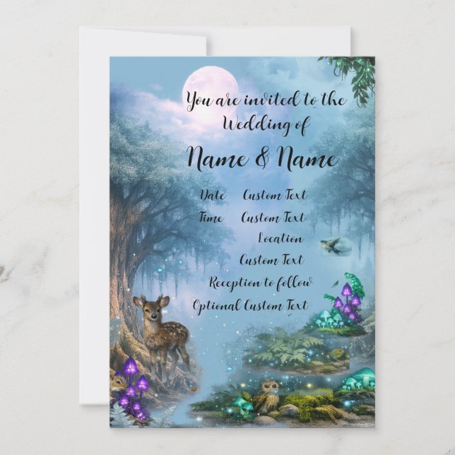 Bioluminescent Elegance Wedding Collection Invitation (Front)