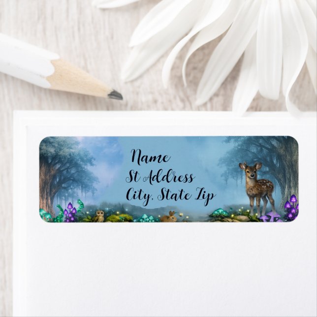 Bioluminescent Elegance Wedding Collection Return Address Label (Insitu)