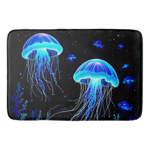 Bioluminescent Jellyfish Dream Bath Mat