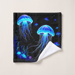 Bioluminescent Jellyfish Dream Bath Towel Set