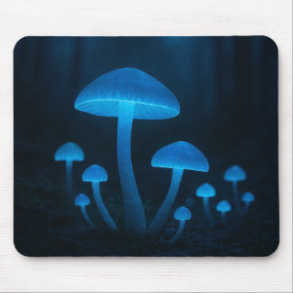 Bioluminescent Mushroom Forest Mouse Pad
