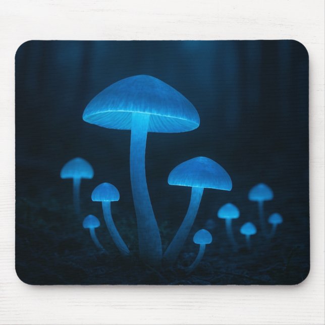 Bioluminescent Mushroom Forest Mouse Pad (Front)