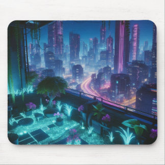 Bioluminescent Rooftop Garden Mouse Pad