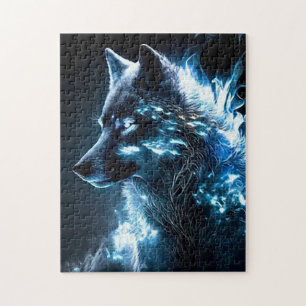 Bioluminescent Wolf Jigsaw Puzzle