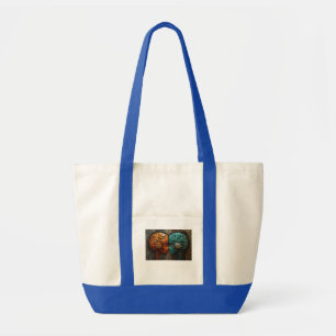 Biomechanical Cyberpunk Android Couple Art Tote Bag