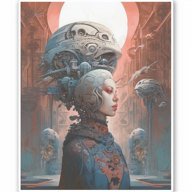 Biomechanical Head Surreal Sci-Fi Art (Front)