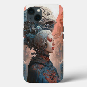 Biomechanical Head Surreal Sci-Fi Art iPhone 13 Case