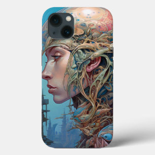 Biomechanical Head Surreal Sci-Fi Art iPhone 13 Case