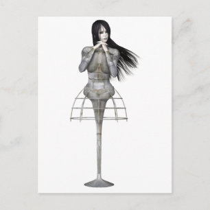 Biomechannequin Woman 3 - 3D Goth Mannequin Postcard