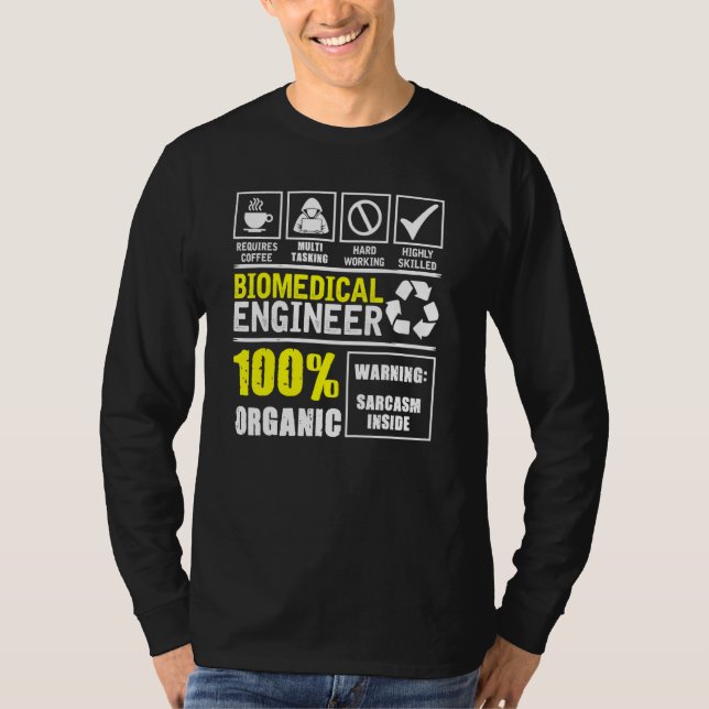 Biomedical Engineer Facts Label Biomedical Enginee T-Shirt (Front)